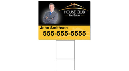 Real Estate Yard Sign & H-stake