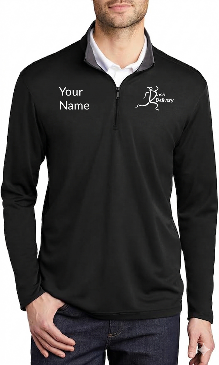 Dash - Custom Name Mens Long Sleeve Quarter Zip
