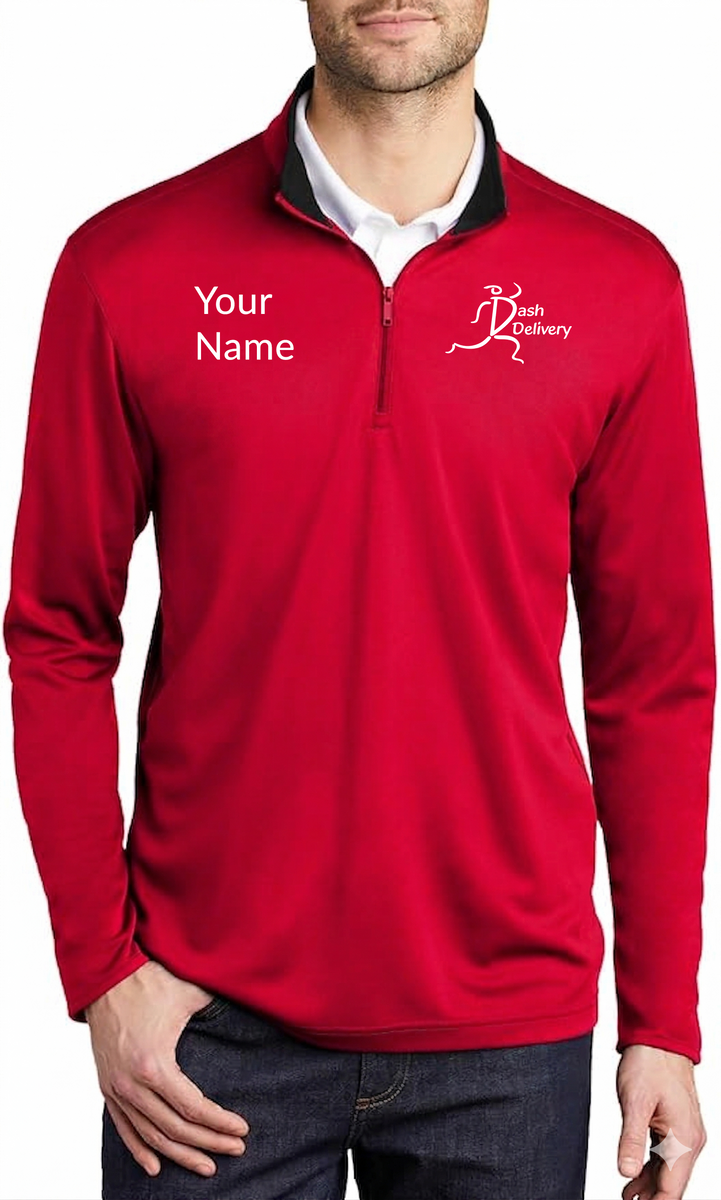 Dash - Custom Name Mens Long Sleeve Quarter Zip
