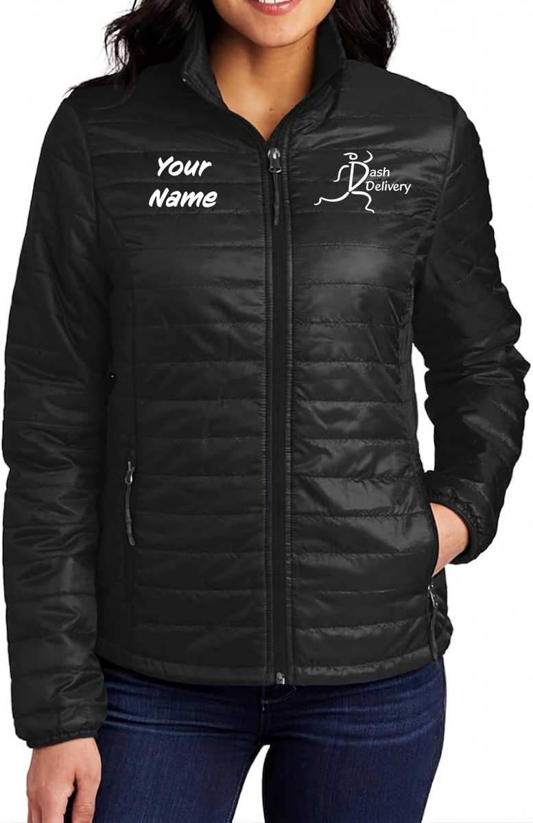 Dash - Custom Name Womens Puffy Jacket